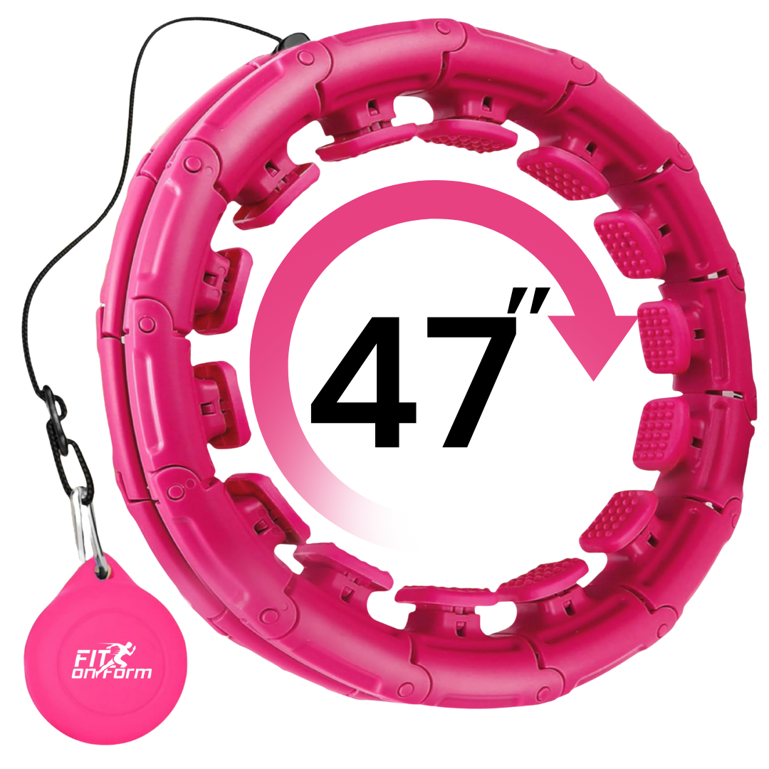 Infinity Weighted Hula Fitness Hoop for Adults Weight Loss, Smart Exercise Hola Circle Hoop for Women Abs Workout (PINK)