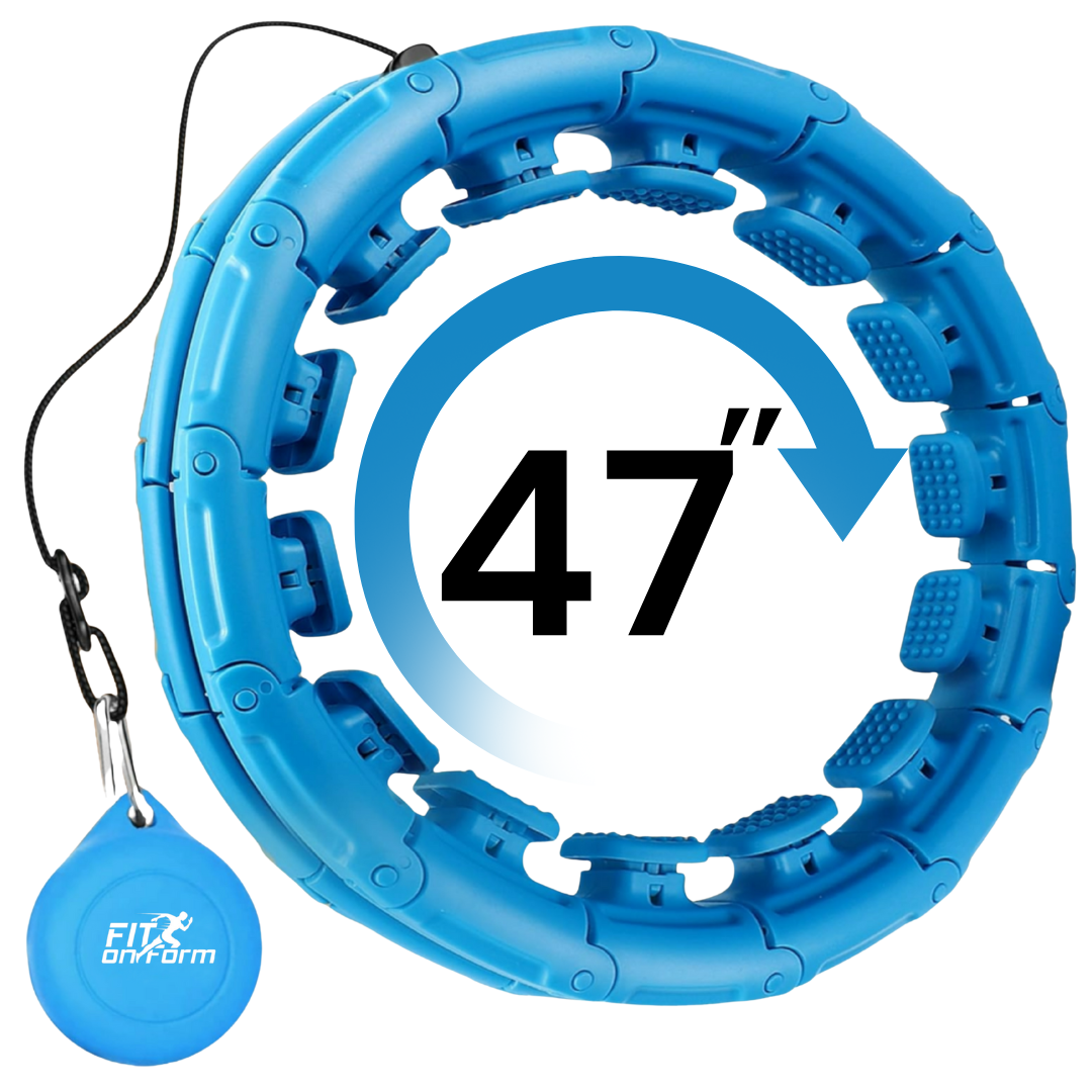 Infinity Weighted Hula Fitness Hoop for Adults Weight Loss, Smart Exercise Hola Circle Hoop for Women Abs Workout (BLUE)